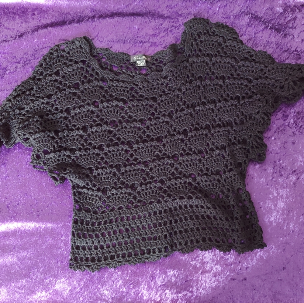 Vintage Black Crochet Top
